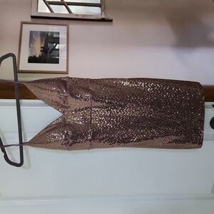 Lulu's Let it Glow purple and gold sequin bodycon dress, size medium